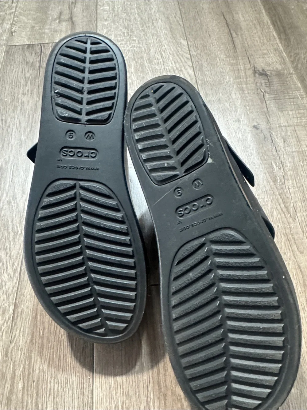 CROCS Women's Black Dual-Strap Slingback Sandals
